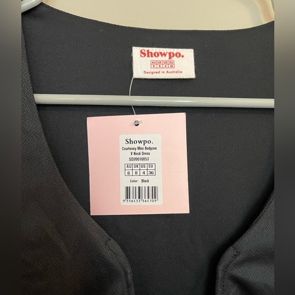 NWT Black Showpo long sleeve mini dress, size US 4 (small) - Picture 3 of 6